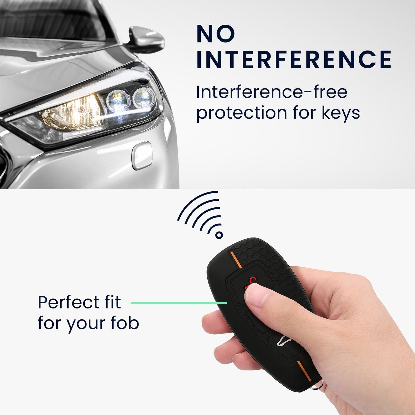 kwmobile Schlüsselhülle für Ford 3-Tasten Autoschlüssel Keyless Go Hülle - Autoschlüssel Schlüssel Hülle
