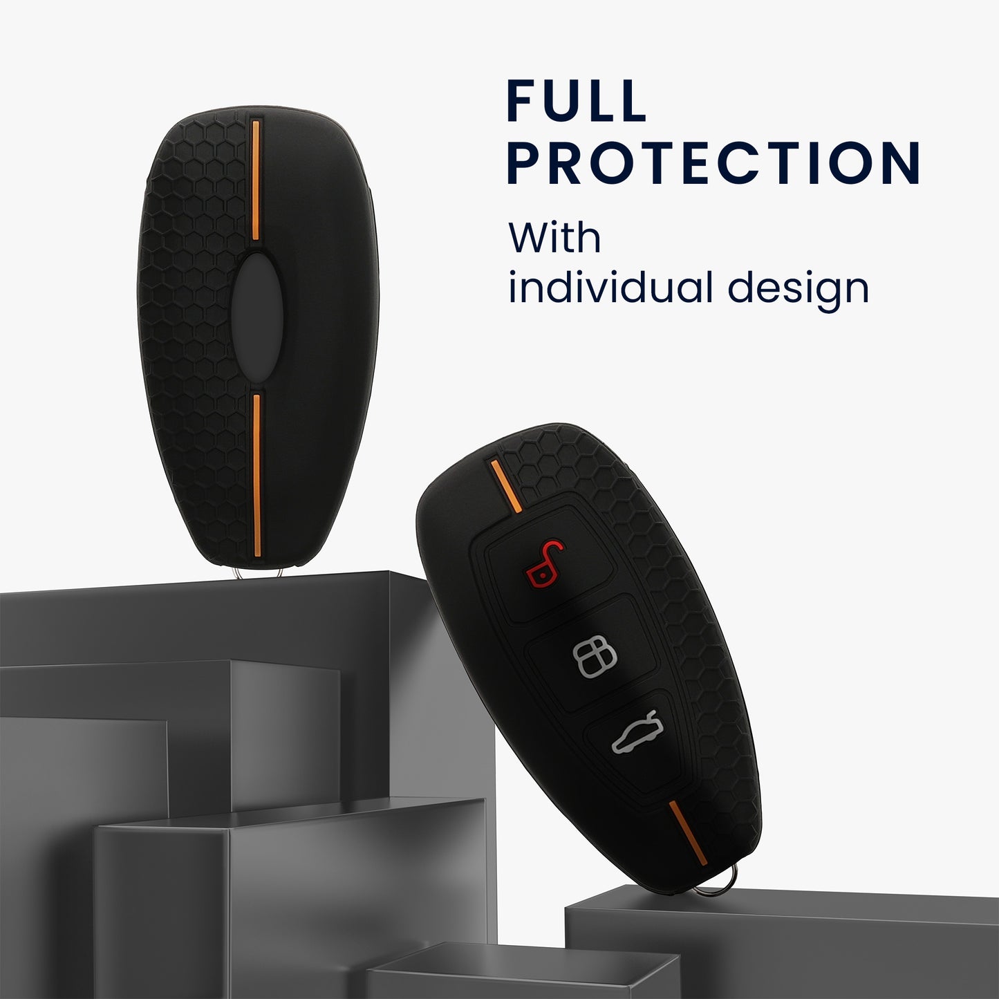 kwmobile Schlüsselhülle für Ford 3-Tasten Autoschlüssel Keyless Go Hülle - Autoschlüssel Schlüssel Hülle