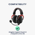 kwmobile Ohr Polster für Kingston HyperX Cloud II / Cloud III / III S / 3S - Ersatz Ohrpolster - Kopfhörer Ersatzteile - Kopfhörer Ersatzpolster für Over Ear Headphones