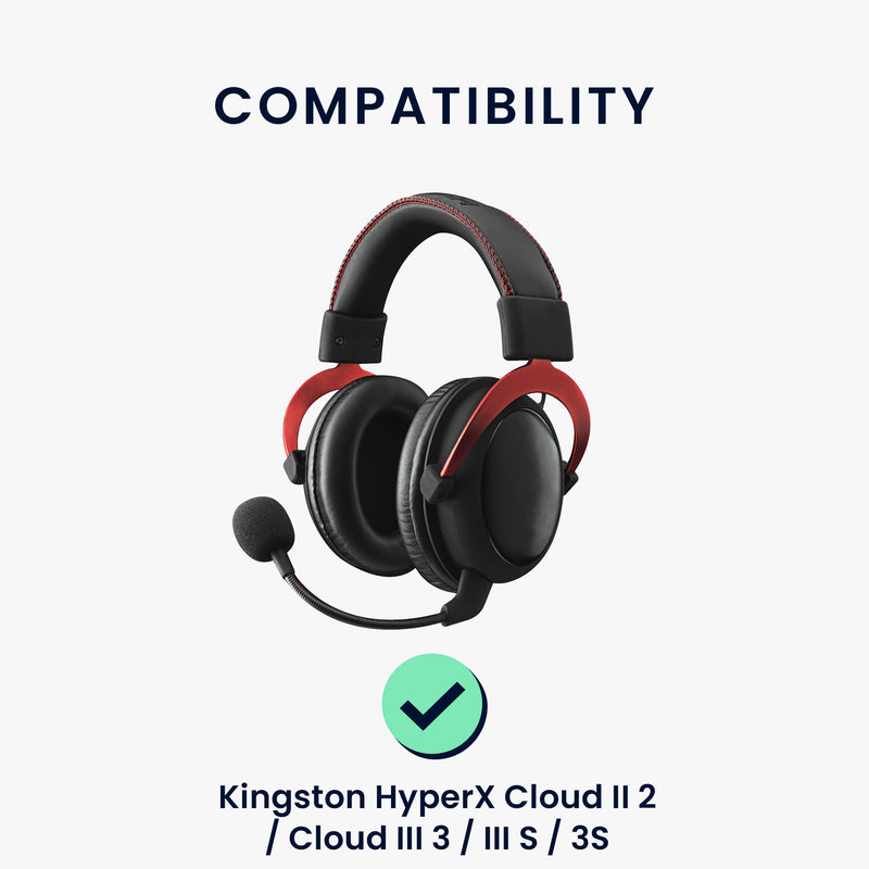 kwmobile Ohr Polster für Kingston HyperX Cloud II / Cloud III / III S / 3S - Ersatz Ohrpolster - Kopfhörer Ersatzteile - Kopfhörer Ersatzpolster für Over Ear Headphones