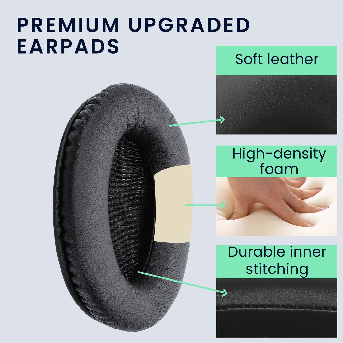 kwmobile Ohr Polster für Kingston HyperX Cloud II / Cloud III / III S / 3S - Ersatz Ohrpolster - Kopfhörer Ersatzteile - Kopfhörer Ersatzpolster für Over Ear Headphones