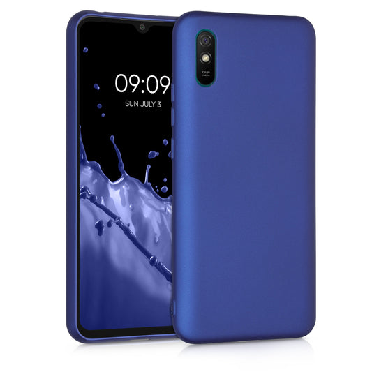 kwmobile Handyhülle für Xiaomi Redmi 9A / 9AT Hülle - Silikon Case metallisch schimmernd - Schutzhülle Cover