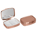 kwmobile 2x Edelstahl Tablettenbox mit 2 Fächern - 5,5 x 4 x 1,5cm - Pillendose klein Tablettendose - Tragbare Pillenbox Metall Medikamentenbox Dose in Rosegold Rosegold  [dsg02]