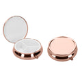 kwmobile 2x Edelstahl Pillendose mit 3 Fächern - 5,2 x 1,7cm - runde Tablettendose Box - Edelstahlpillendose - Dose in Rosegold Rosegold  [dsg02]