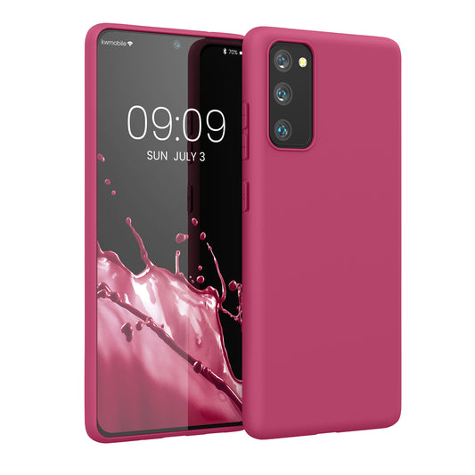 kwmobile Handyhülle für Samsung Galaxy S20 FE Hülle - TPU Case - Kabelloses Laden - Schutzhülle Cover in Fuchsia matt Fuchsia matt  