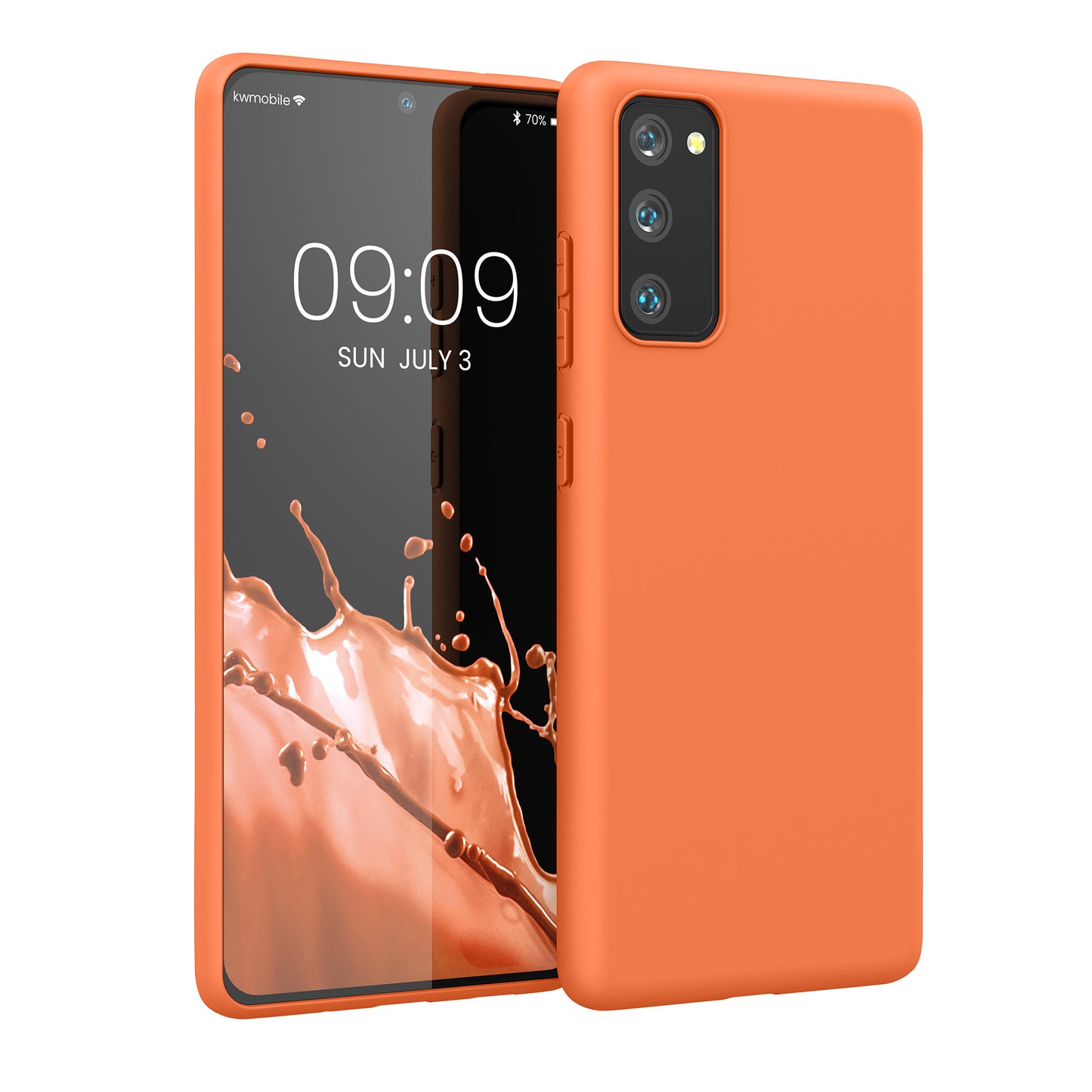 kwmobile Handyhülle für Samsung Galaxy S20 FE Hülle - TPU Case - Kabelloses Laden - Schutzhülle Cover in Fruity Orange Fruity Orange  
