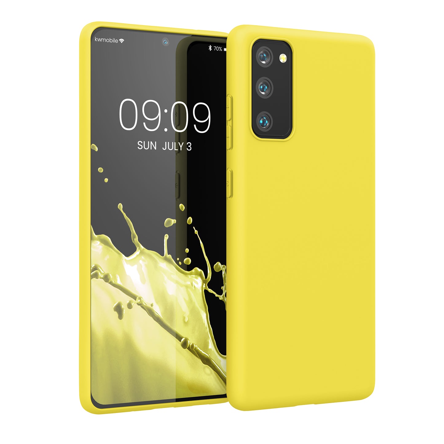 kwmobile Handyhülle für Samsung Galaxy S20 FE Hülle - TPU Case - Kabelloses Laden - Schutzhülle Cover in Strahlend Gelb Strahlend Gelb  