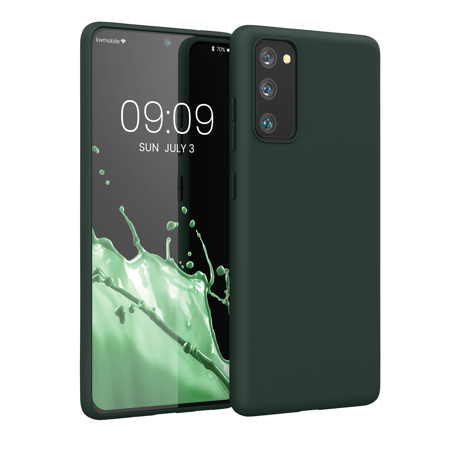 kwmobile Handyhülle für Samsung Galaxy S20 FE Hülle - TPU Case - Kabelloses Laden - Schutzhülle Cover in Moosgrün Moosgrün  