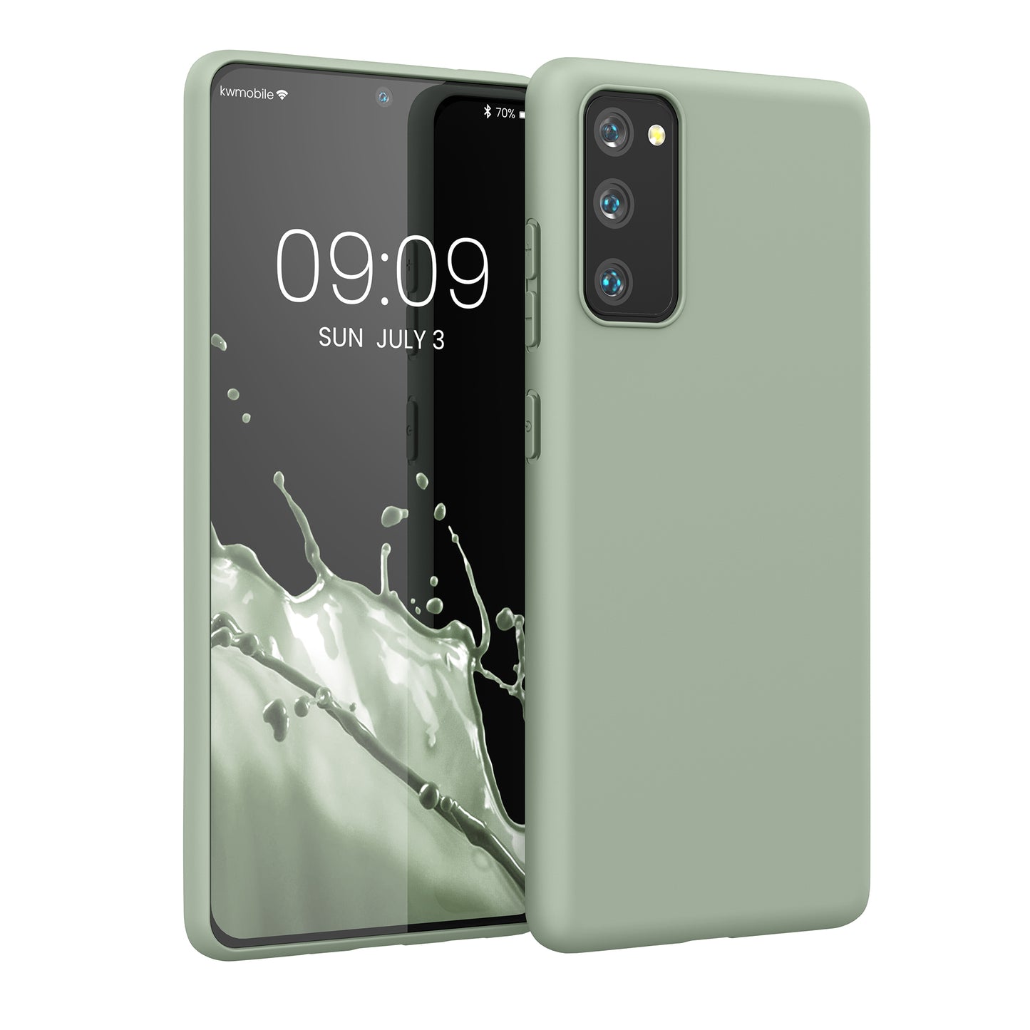 kwmobile Handyhülle für Samsung Galaxy S20 FE Hülle - TPU Case - Kabelloses Laden - Schutzhülle Cover in Graugrün Graugrün  