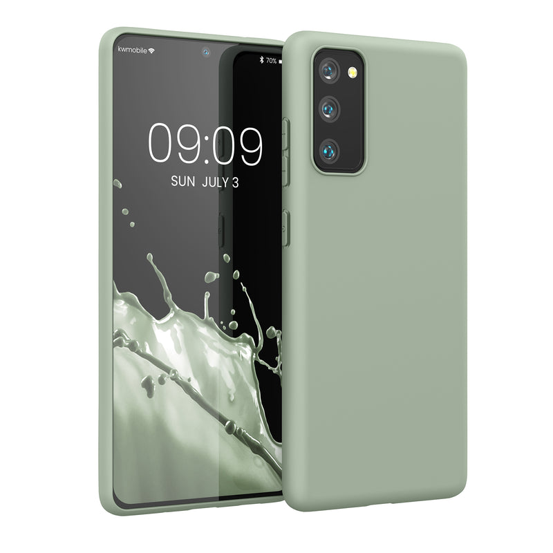 kwmobile Handyhülle für Samsung Galaxy S20 FE Hülle - TPU Case - Kabelloses Laden - Schutzhülle Cover in Graugrün Graugrün  