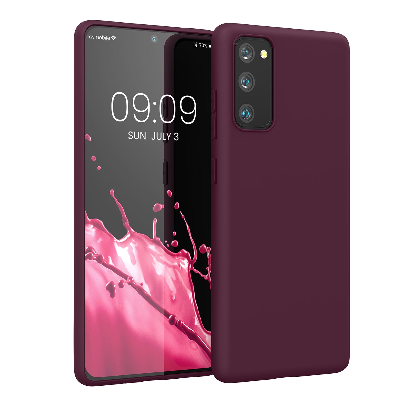 kwmobile Handyhülle für Samsung Galaxy S20 FE Hülle - TPU Case - Kabelloses Laden - Schutzhülle Cover in Bordeaux Violett Bordeaux Violett  