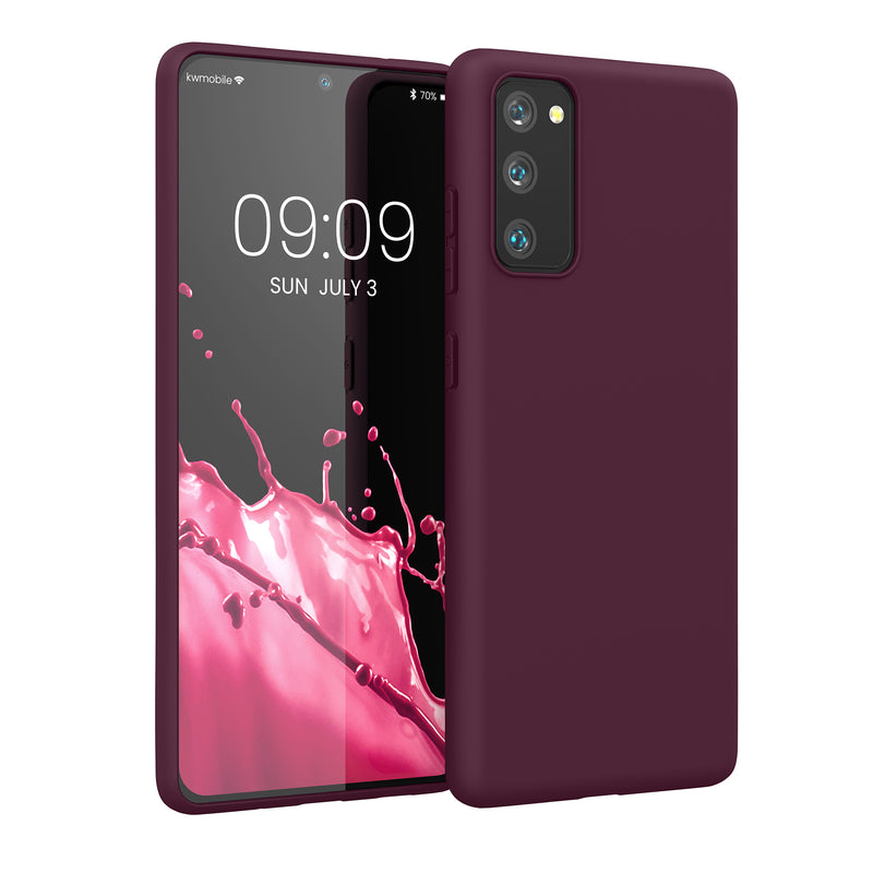 kwmobile Handyhülle für Samsung Galaxy S20 FE Hülle - TPU Case - Kabelloses Laden - Schutzhülle Cover in Bordeaux Violett Bordeaux Violett  