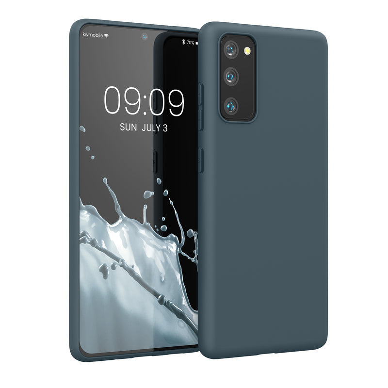 kwmobile Hülle kompatibel mit Samsung Galaxy S20 FE Hülle - weiches TPU Silikon Case - Cover geeignet für kabelloses Laden - Dunkler Schiefer Dunkler Schiefer  