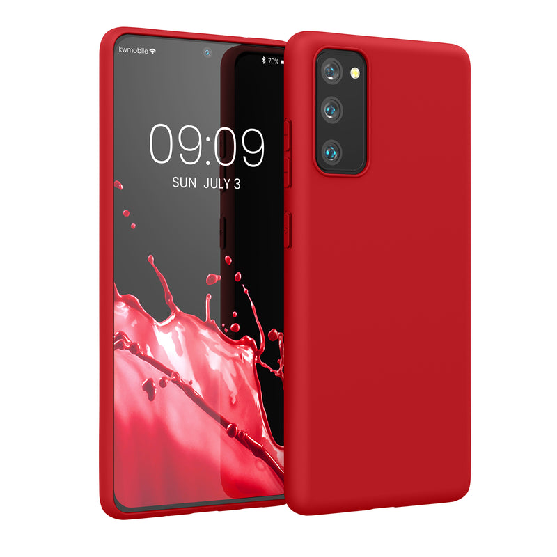 kwmobile Handyhülle für Samsung Galaxy S20 FE Hülle - TPU Case - Kabelloses Laden - Schutzhülle Cover in Klassisch Rot Klassisch Rot  