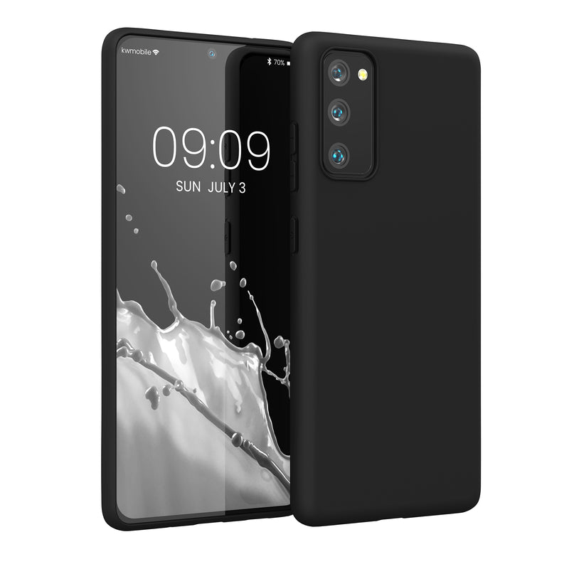 kwmobile Handyhülle für Samsung Galaxy S20 FE Hülle - TPU Case - Kabelloses Laden - Schutzhülle Cover in Schwarz matt Schwarz matt  