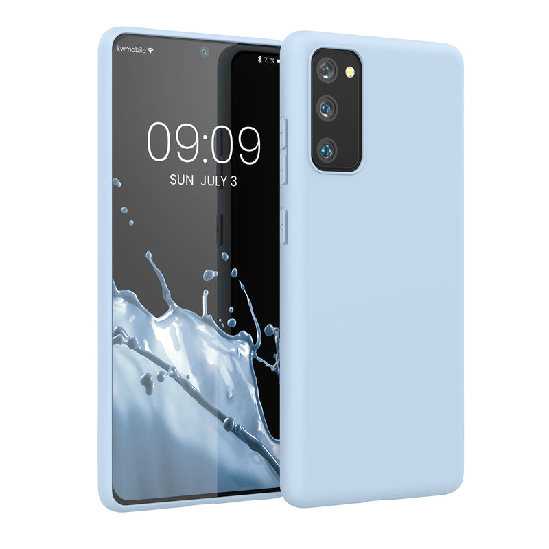 kwmobile Handyhülle für Samsung Galaxy S20 FE Hülle - TPU Case - Kabelloses Laden - Schutzhülle Cover in Hellblau Hellblau  
