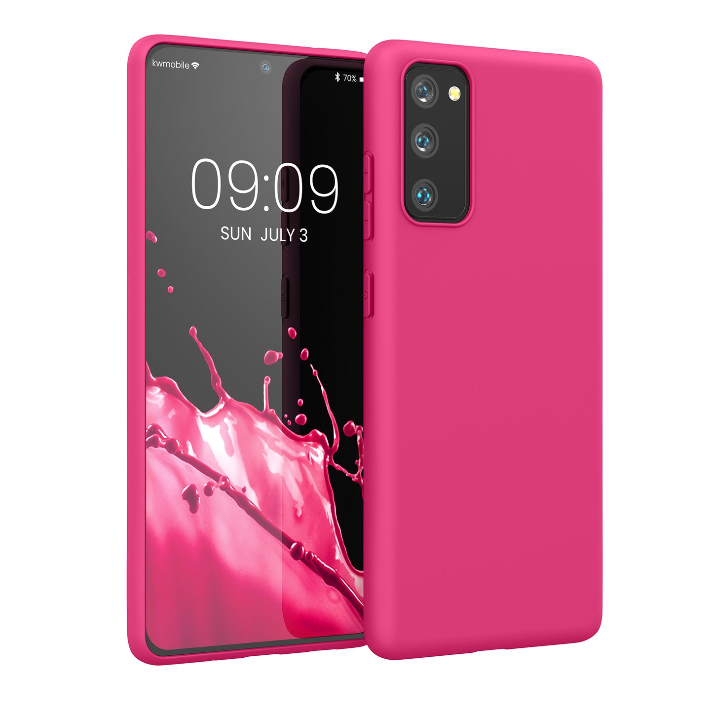 kwmobile Handyhülle für Samsung Galaxy S20 FE Hülle - TPU Case - Kabelloses Laden - Schutzhülle Cover in Neon Pink Neon Pink  