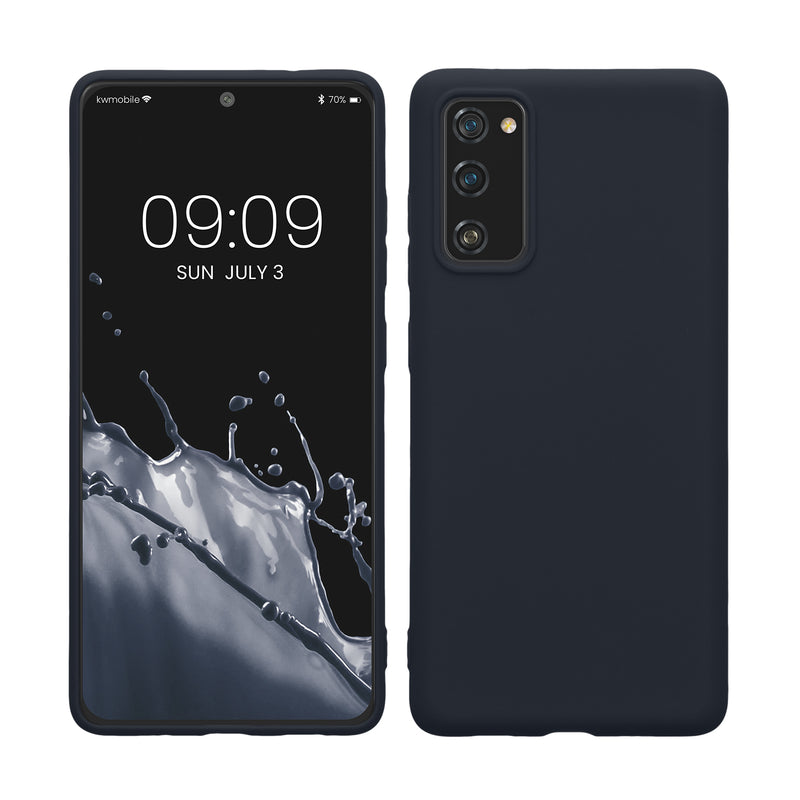 kwmobile Handyhülle für Samsung Galaxy S20 FE Hülle - TPU Case - Kabelloses Laden - Schutzhülle Cover in Dunkelblau Dunkelblau  