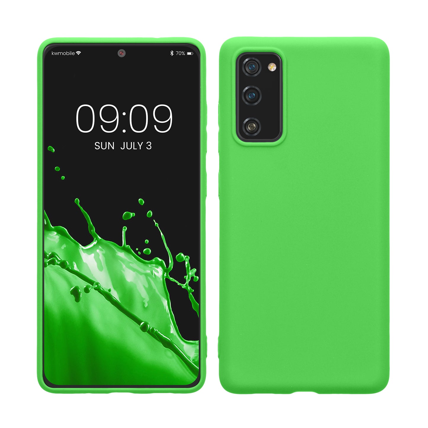 kwmobile Handyhülle für Samsung Galaxy S20 FE Hülle - TPU Case - Kabelloses Laden - Schutzhülle Cover in Limettengrün Limettengrün  