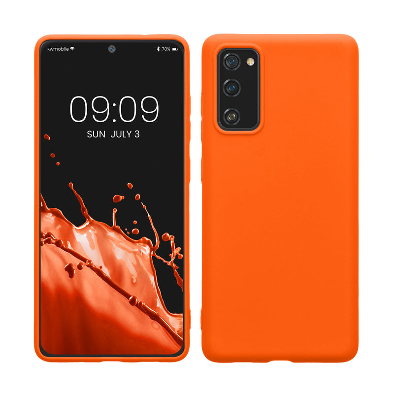 kwmobile Handyhülle für Samsung Galaxy S20 FE Hülle - TPU Case - Kabelloses Laden - Schutzhülle Cover in Neon Orange Neon Orange  