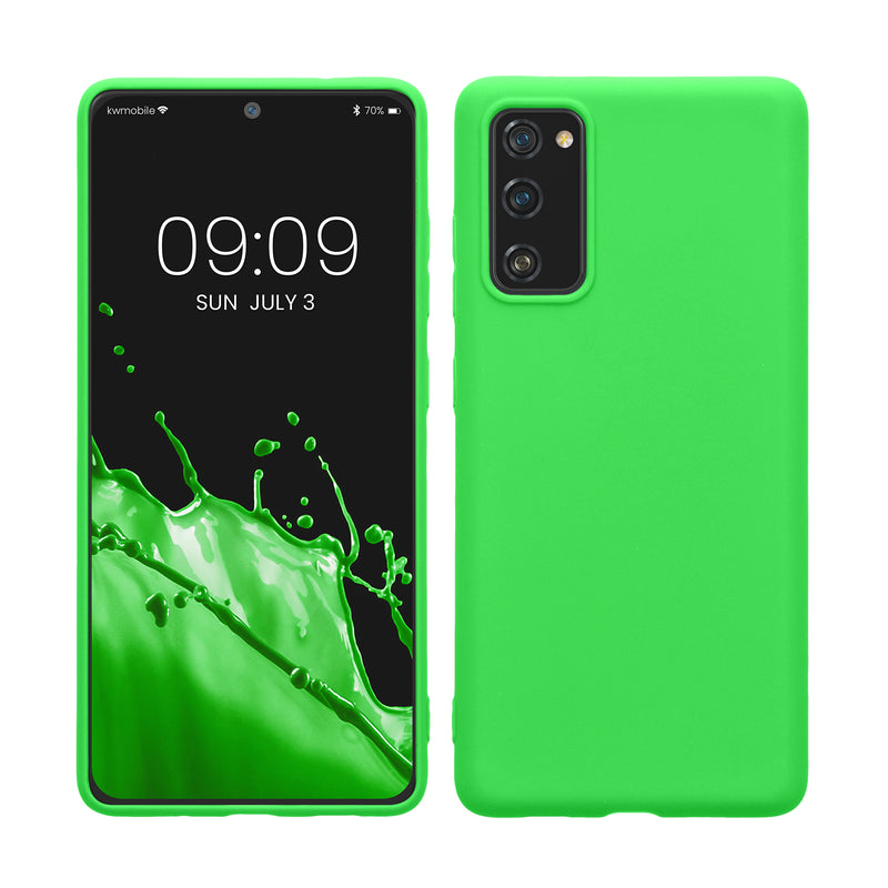 kwmobile Handyhülle für Samsung Galaxy S20 FE Hülle - TPU Case - Kabelloses Laden - Schutzhülle Cover in Neon Grün Neon Grün  