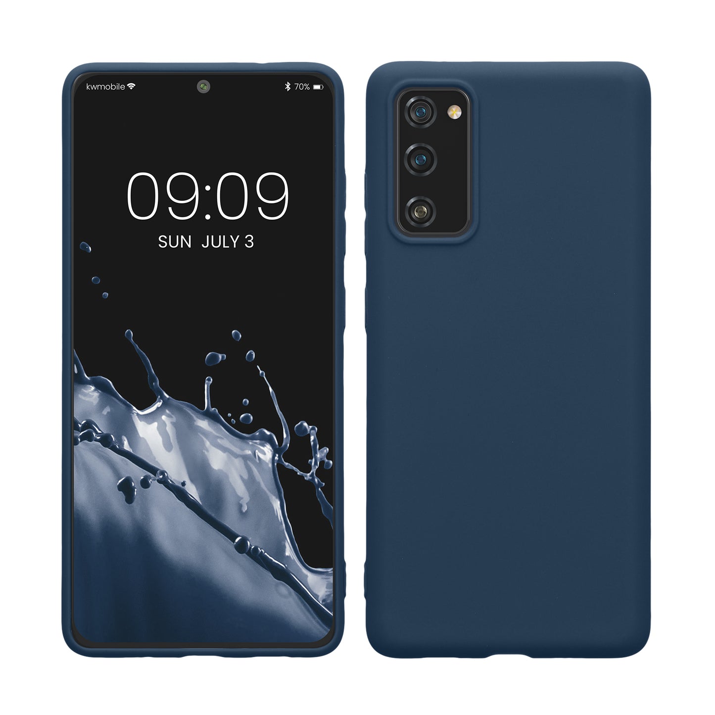 kwmobile Handyhülle für Samsung Galaxy S20 FE Hülle - TPU Case - Kabelloses Laden - Schutzhülle Cover in Marineblau Marineblau  
