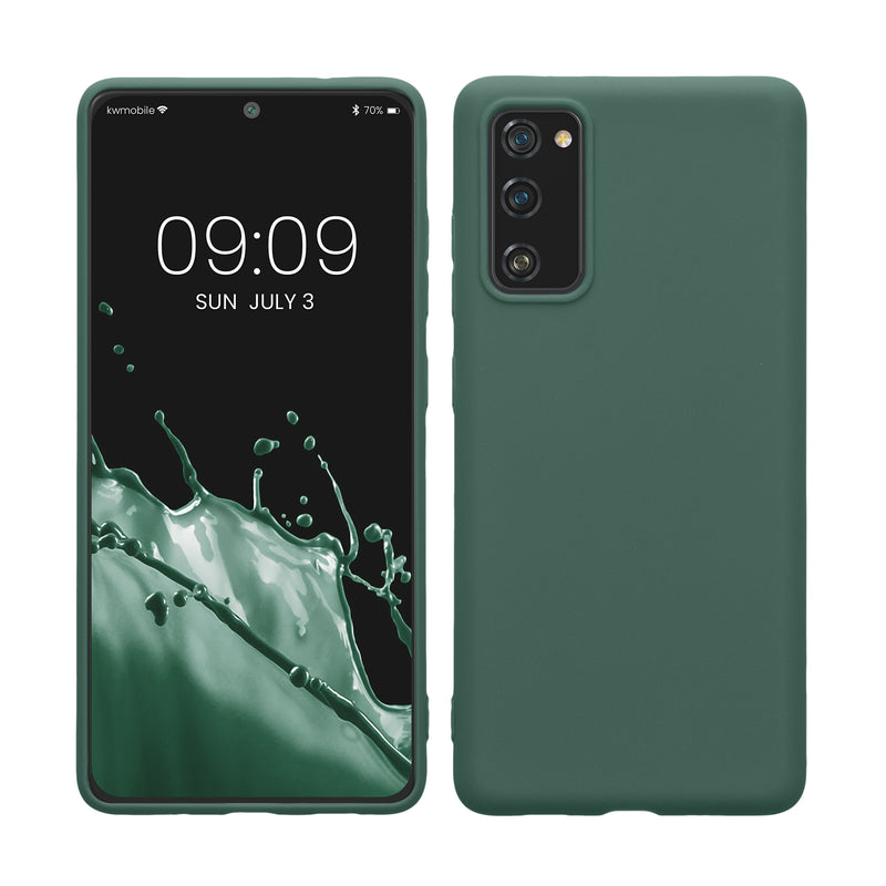 kwmobile Handyhülle für Samsung Galaxy S20 FE Hülle - TPU Case - Kabelloses Laden - Schutzhülle Cover in Tannengrün Tannengrün  