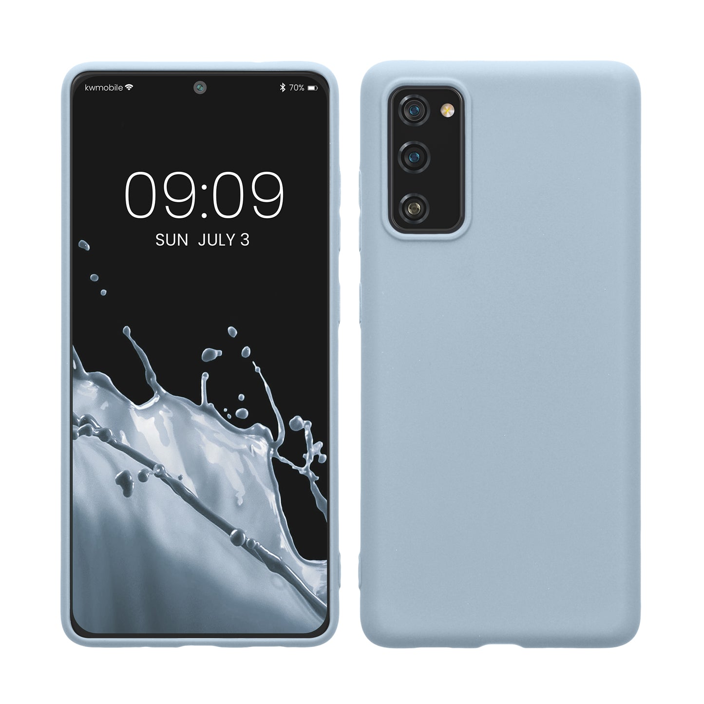 kwmobile Handyhülle für Samsung Galaxy S20 FE Hülle - TPU Case - Kabelloses Laden - Schutzhülle Cover in Hellblau matt Hellblau matt  