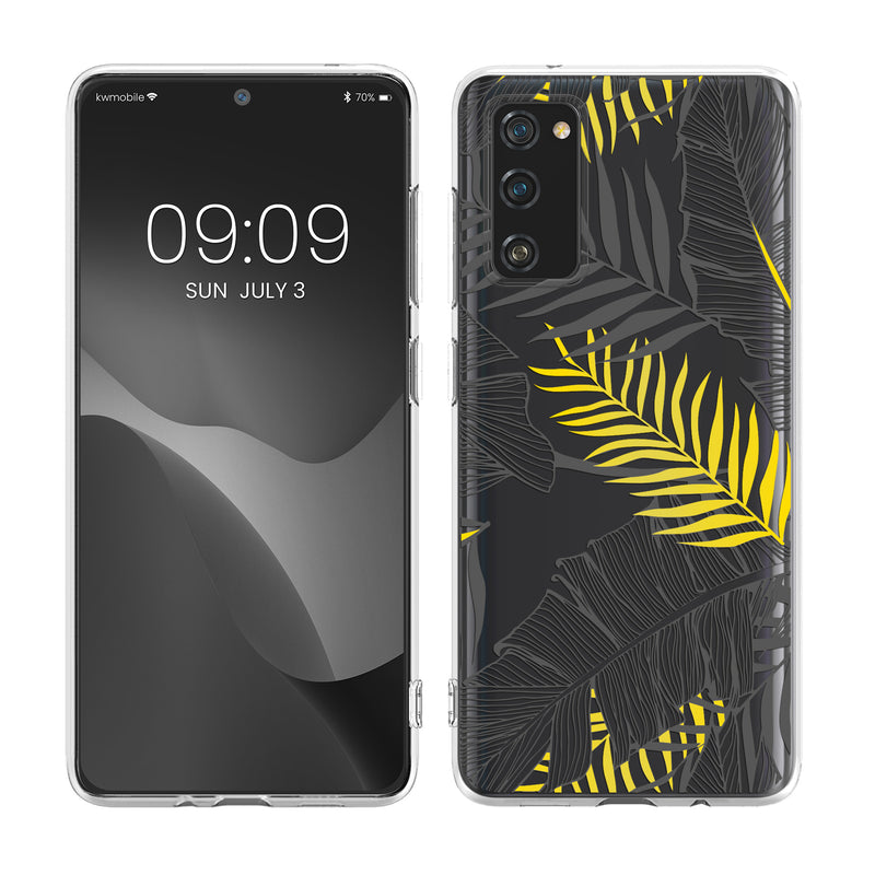kwmobile Case kompatibel mit Samsung Galaxy S20 FE - Hülle Silikon transparent Dschungel Gelb Grau Transparent Gelb  [dsg05]