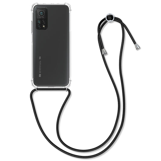 kwmobile Necklace Case kompatibel mit Xiaomi Mi 10T / Mi 10T Pro Hülle - Silikon Cover mit Handykette - Band Handyhülle
