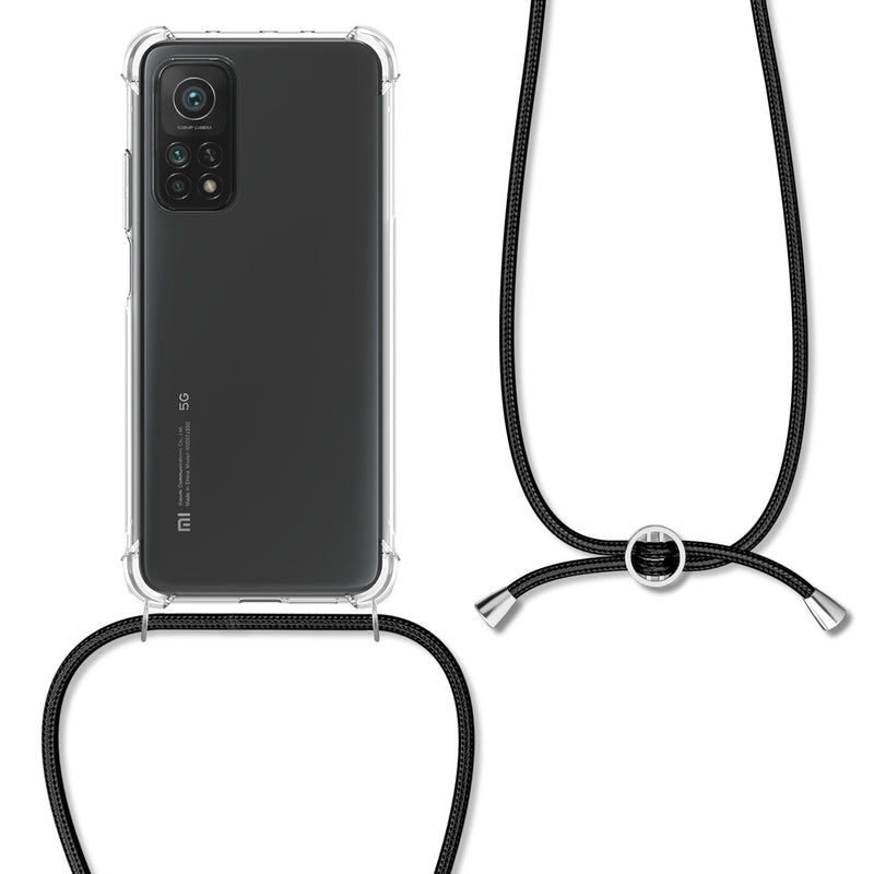 Xiaomi Mi 10T / Mi 10T Pro Silikon Handykette mit Band Schwarz
