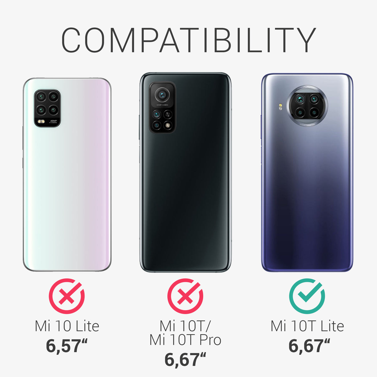 kwmobile Handyhülle für Xiaomi Mi 10T Lite Hülle - Case mit TPU Bumper - Stoßfestes Hardcase - Schutzhülle Cover