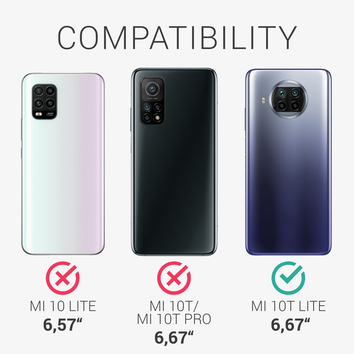 kwmobile Handyhülle für Xiaomi Mi 10T Lite Hülle - Silikon Case - Schutzhülle Cover