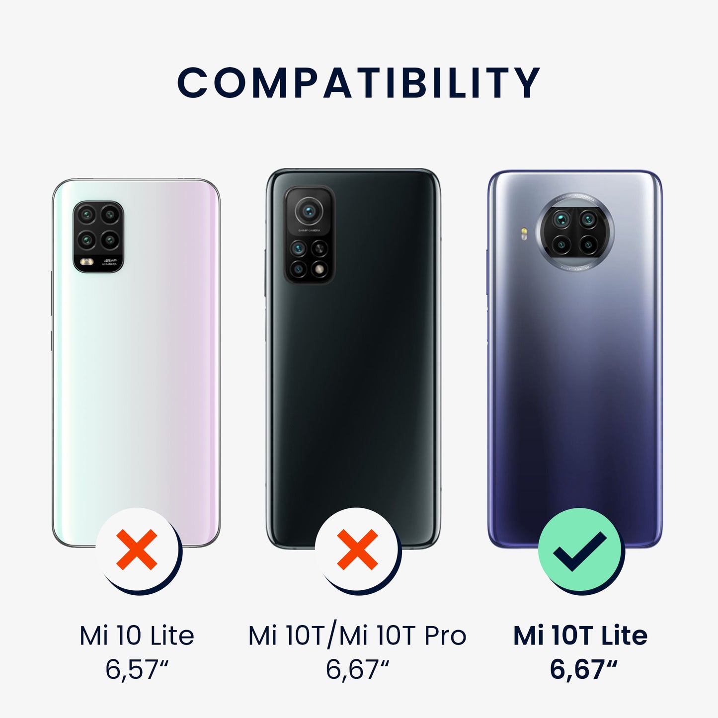 kwmobile Handyhülle für Xiaomi Mi 10T Lite Hülle - Silikon Case - Schutzhülle Cover