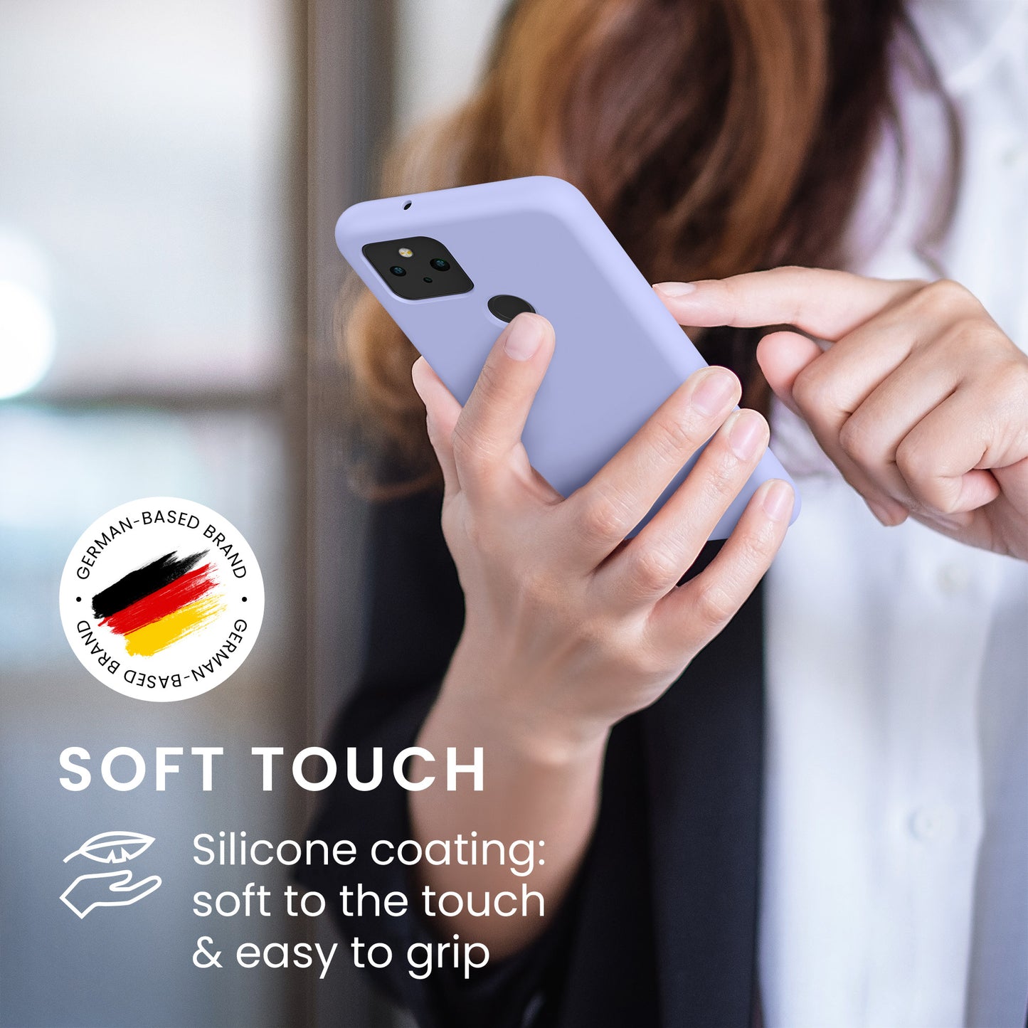 kwmobile Hülle kompatibel mit Google Pixel 5 Hülle - gummierte Silikon Handyhülle - Schutzhülle für kabelloses Laden - Case