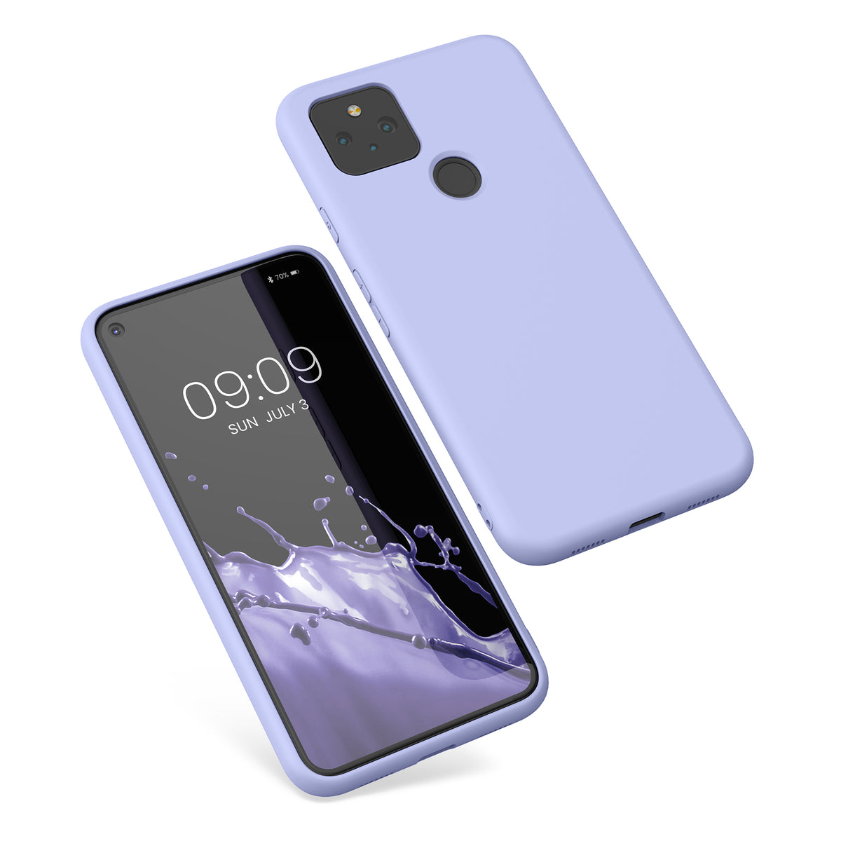 kwmobile Hülle kompatibel mit Google Pixel 5 Hülle - gummierte Silikon Handyhülle - Schutzhülle für kabelloses Laden - Case