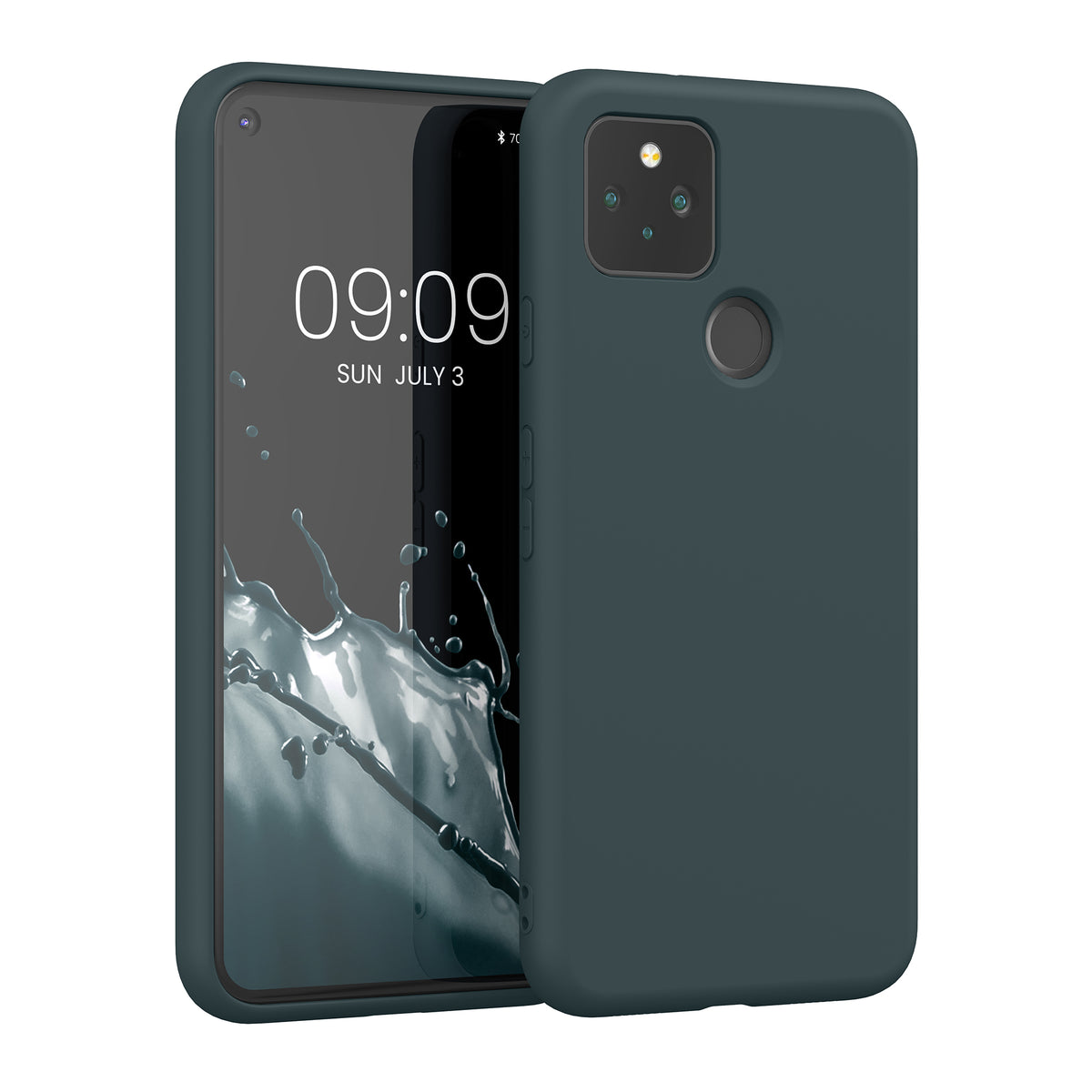 kwmobile Hülle kompatibel mit Google Pixel 5 Hülle - gummierte Silikon Handyhülle - Schutzhülle für kabelloses Laden - Case