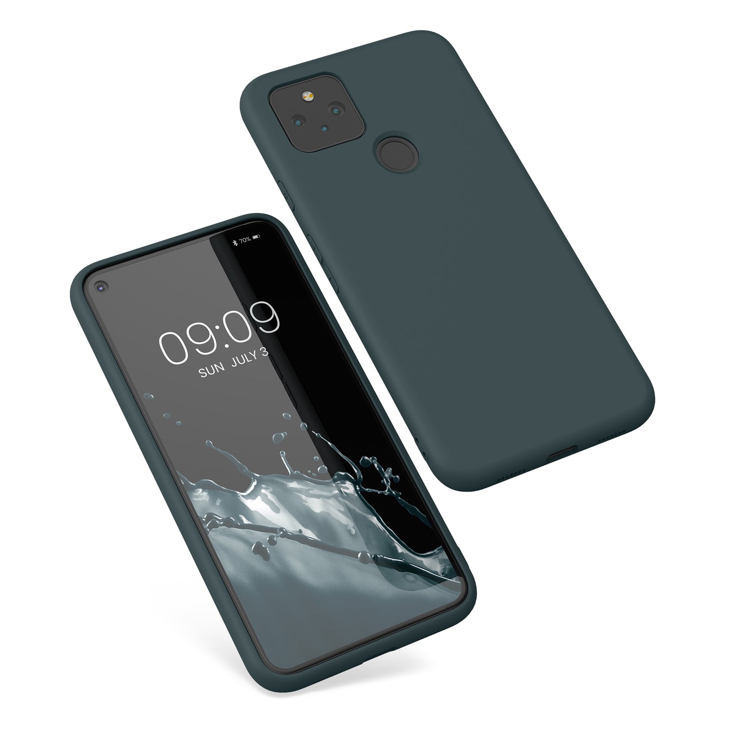 kwmobile Hülle kompatibel mit Google Pixel 5 Hülle - gummierte Silikon Handyhülle - Schutzhülle für kabelloses Laden - Case