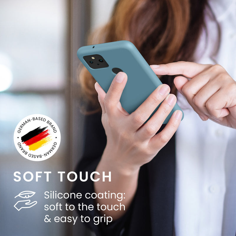 kwmobile Hülle kompatibel mit Google Pixel 5 Hülle - gummierte Silikon Handyhülle - Schutzhülle für kabelloses Laden - Case