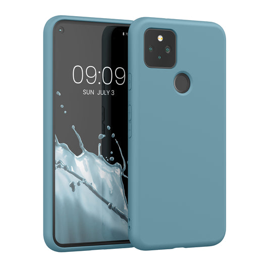 kwmobile Hülle kompatibel mit Google Pixel 5 Hülle - gummierte Silikon Handyhülle - Schutzhülle für kabelloses Laden - Case