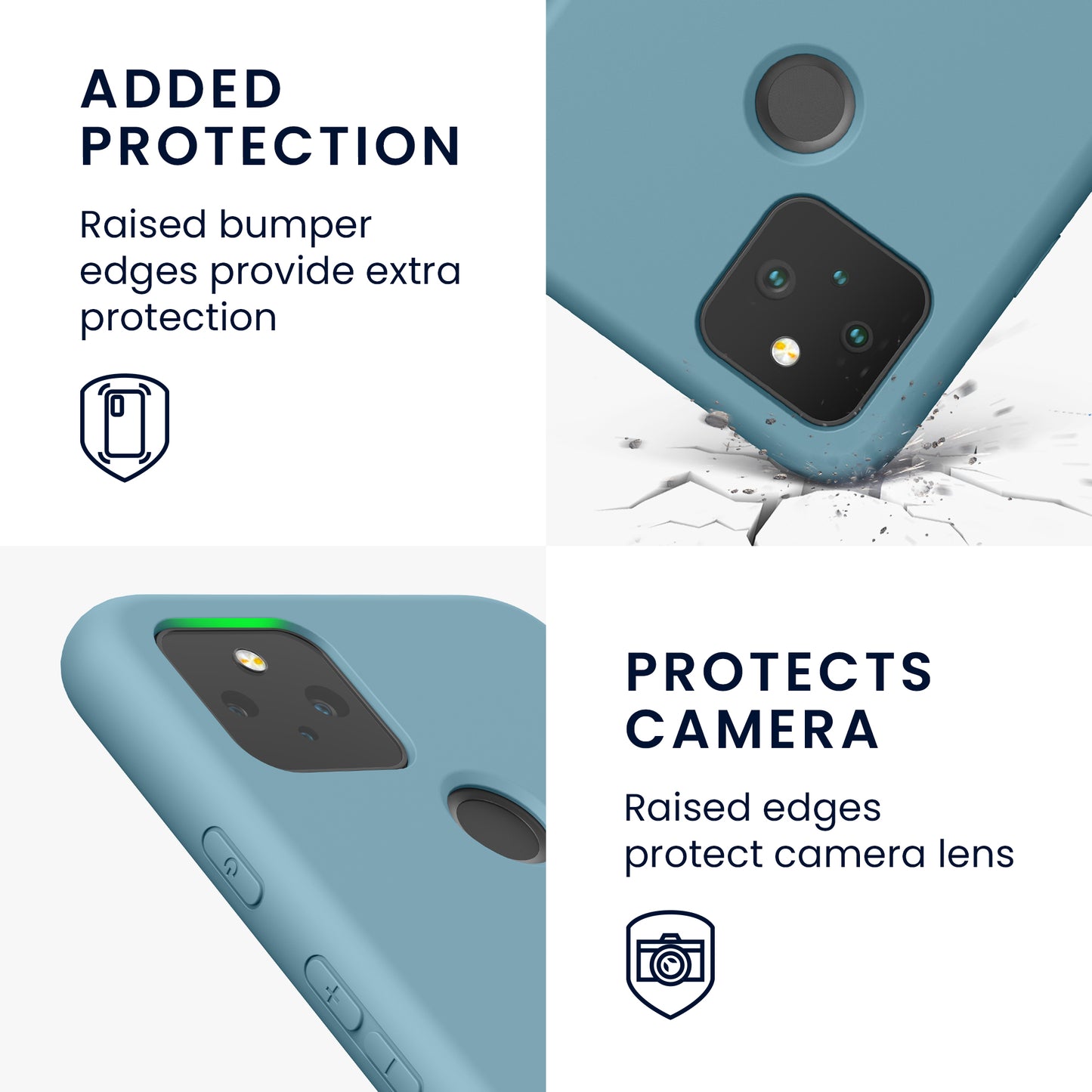 kwmobile Hülle kompatibel mit Google Pixel 5 Hülle - gummierte Silikon Handyhülle - Schutzhülle für kabelloses Laden - Case