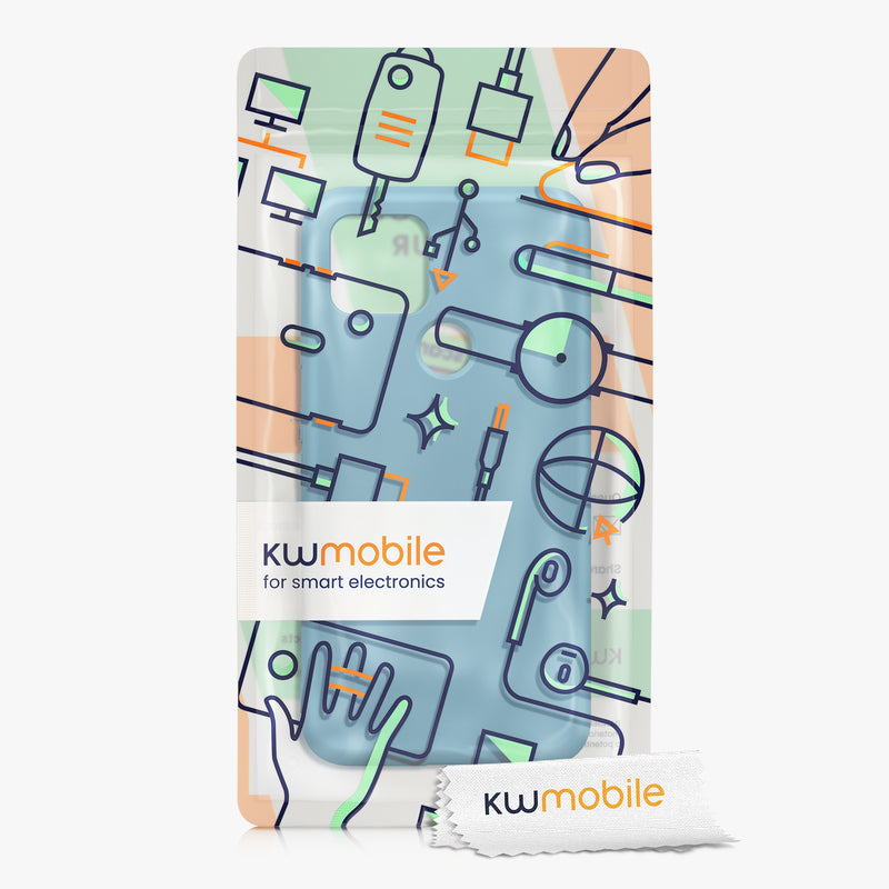 kwmobile Hülle kompatibel mit Google Pixel 5 Hülle - gummierte Silikon Handyhülle - Schutzhülle für kabelloses Laden - Case