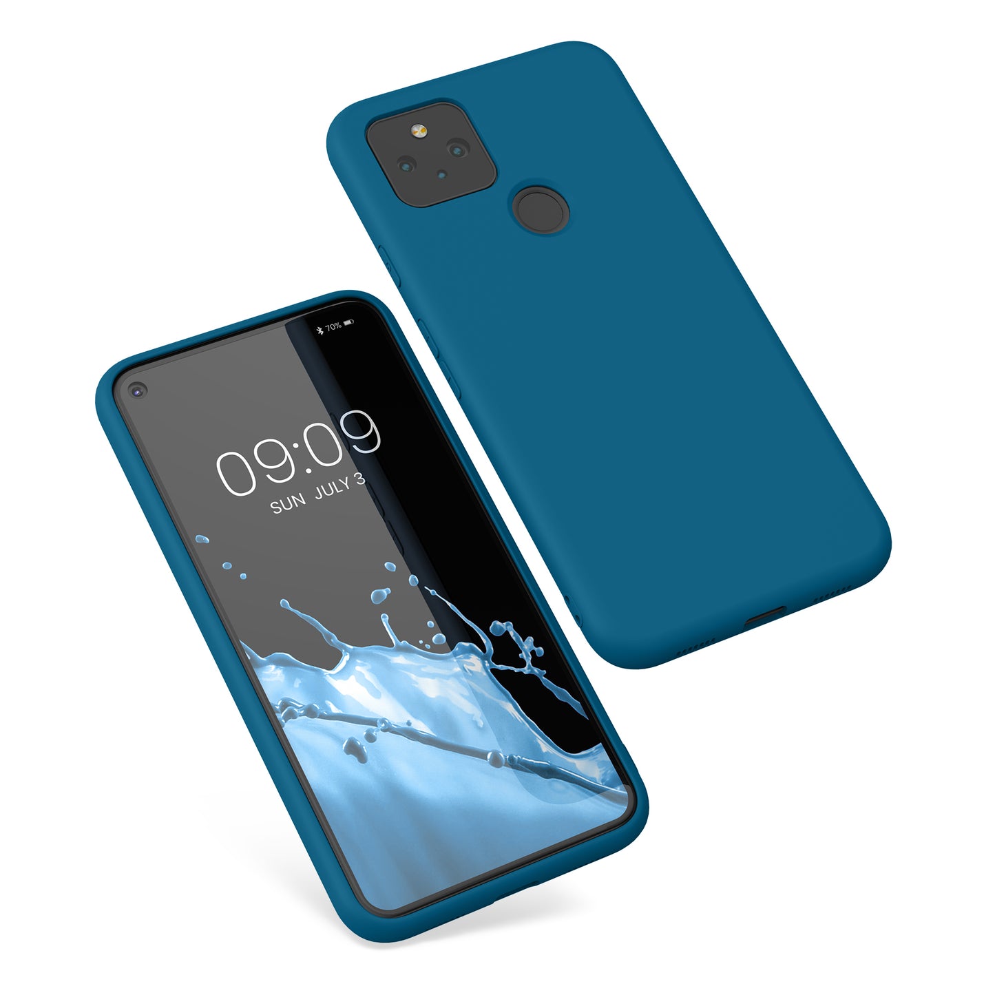 kwmobile Hülle kompatibel mit Google Pixel 5 Hülle - gummierte Silikon Handyhülle - Schutzhülle für kabelloses Laden - Case