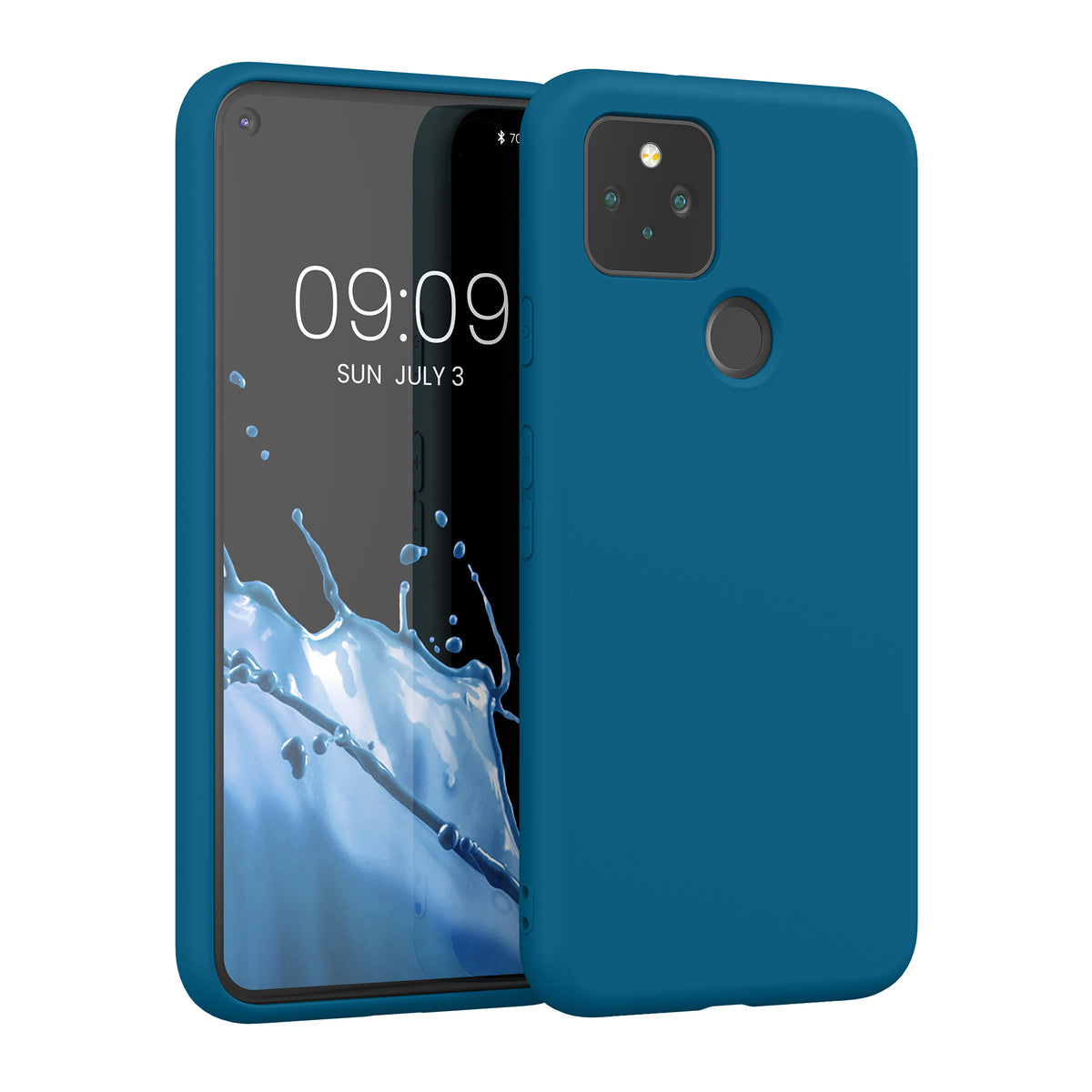 kwmobile Hülle kompatibel mit Google Pixel 5 Hülle - gummierte Silikon Handyhülle - Schutzhülle für kabelloses Laden - Case