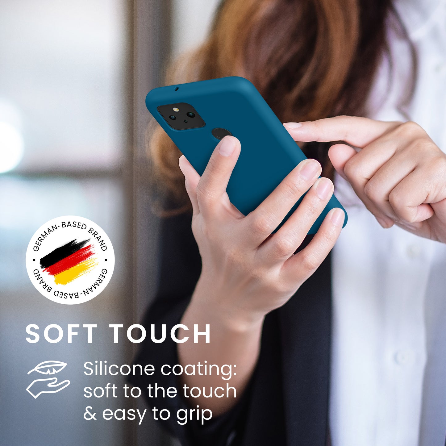 kwmobile Hülle kompatibel mit Google Pixel 5 Hülle - gummierte Silikon Handyhülle - Schutzhülle für kabelloses Laden - Case