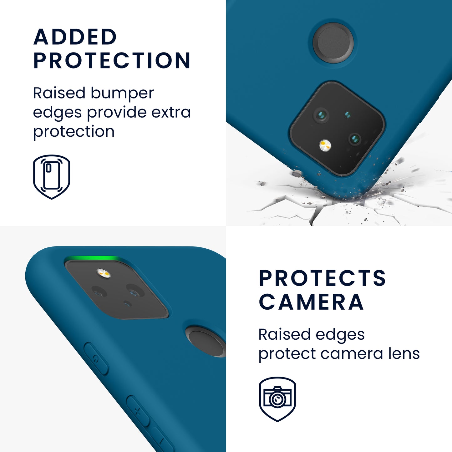 kwmobile Hülle kompatibel mit Google Pixel 5 Hülle - gummierte Silikon Handyhülle - Schutzhülle für kabelloses Laden - Case