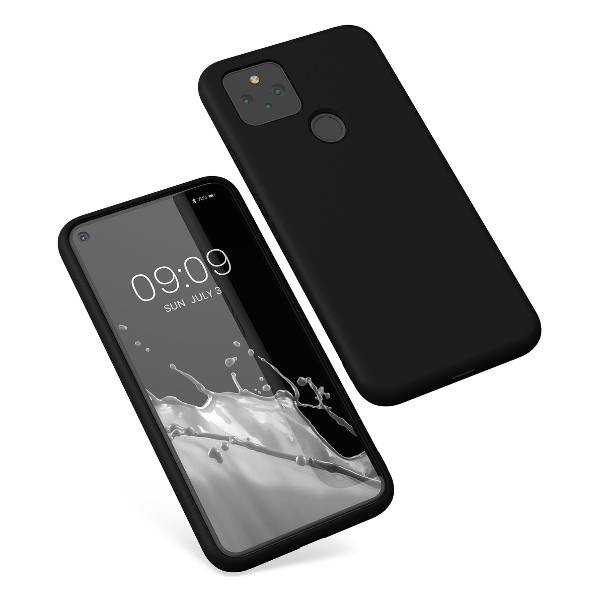 kwmobile Hülle kompatibel mit Google Pixel 5 Hülle - gummierte Silikon Handyhülle - Schutzhülle für kabelloses Laden - Case