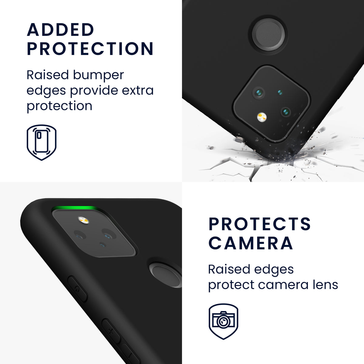 kwmobile Hülle kompatibel mit Google Pixel 5 Hülle - gummierte Silikon Handyhülle - Schutzhülle für kabelloses Laden - Case