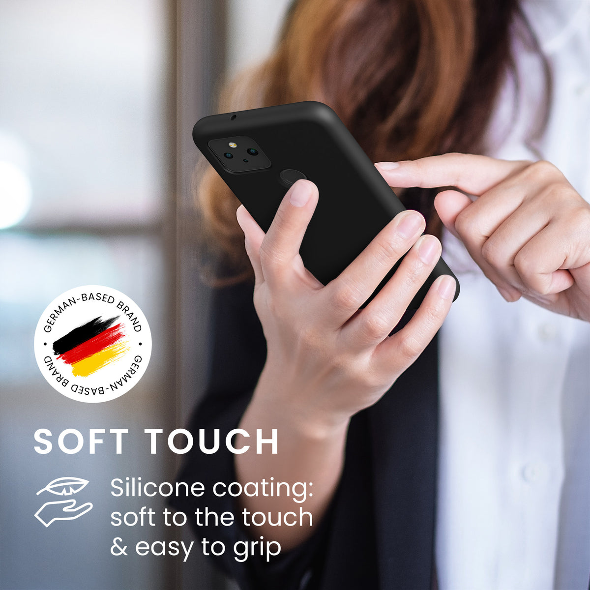 kwmobile Hülle kompatibel mit Google Pixel 5 Hülle - gummierte Silikon Handyhülle - Schutzhülle für kabelloses Laden - Case