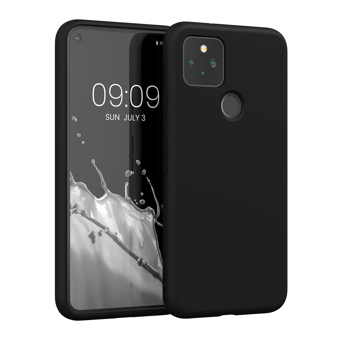 kwmobile Hülle kompatibel mit Google Pixel 5 Hülle - gummierte Silikon Handyhülle - Schutzhülle für kabelloses Laden - Case